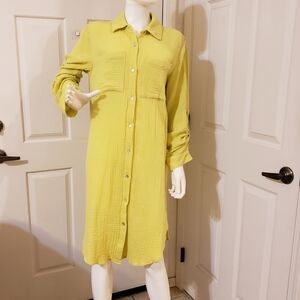Magaschoni size Large shirt dress 100٪ cotton